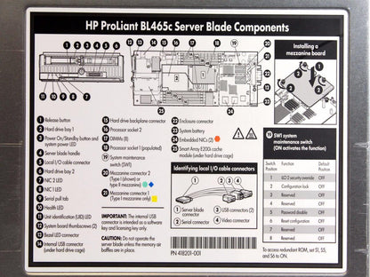 HP ProLiant BL465C BC08-s CTO Blade Base Server Chassis w/Motherboard 403435-B21