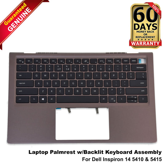 Dell Inspiron 14 5410 5415 Backlit Keyboard Palmrest Assembly US INTL 80V38