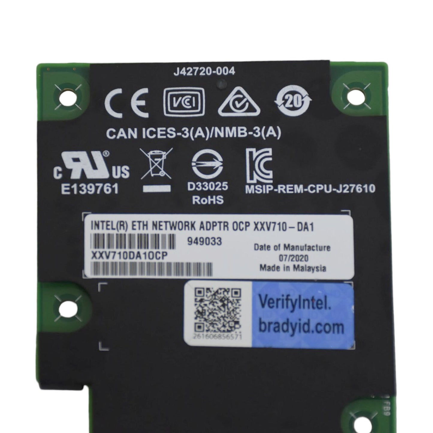 Intel XXV710-DA1 25GbE PCIe 3.0 x8 SFP28 Network Adapter w/ OS Support
