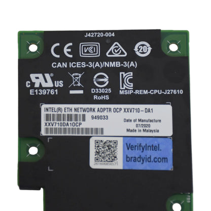 Intel XXV710-DA1 25GbE PCIe 3.0 x8 SFP28 Network Adapter w/ OS Support