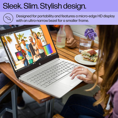 New HP Laptop 14" HD Intel Celeron N4120 16GB 64GB eMMC Webcam Office 365 Silver