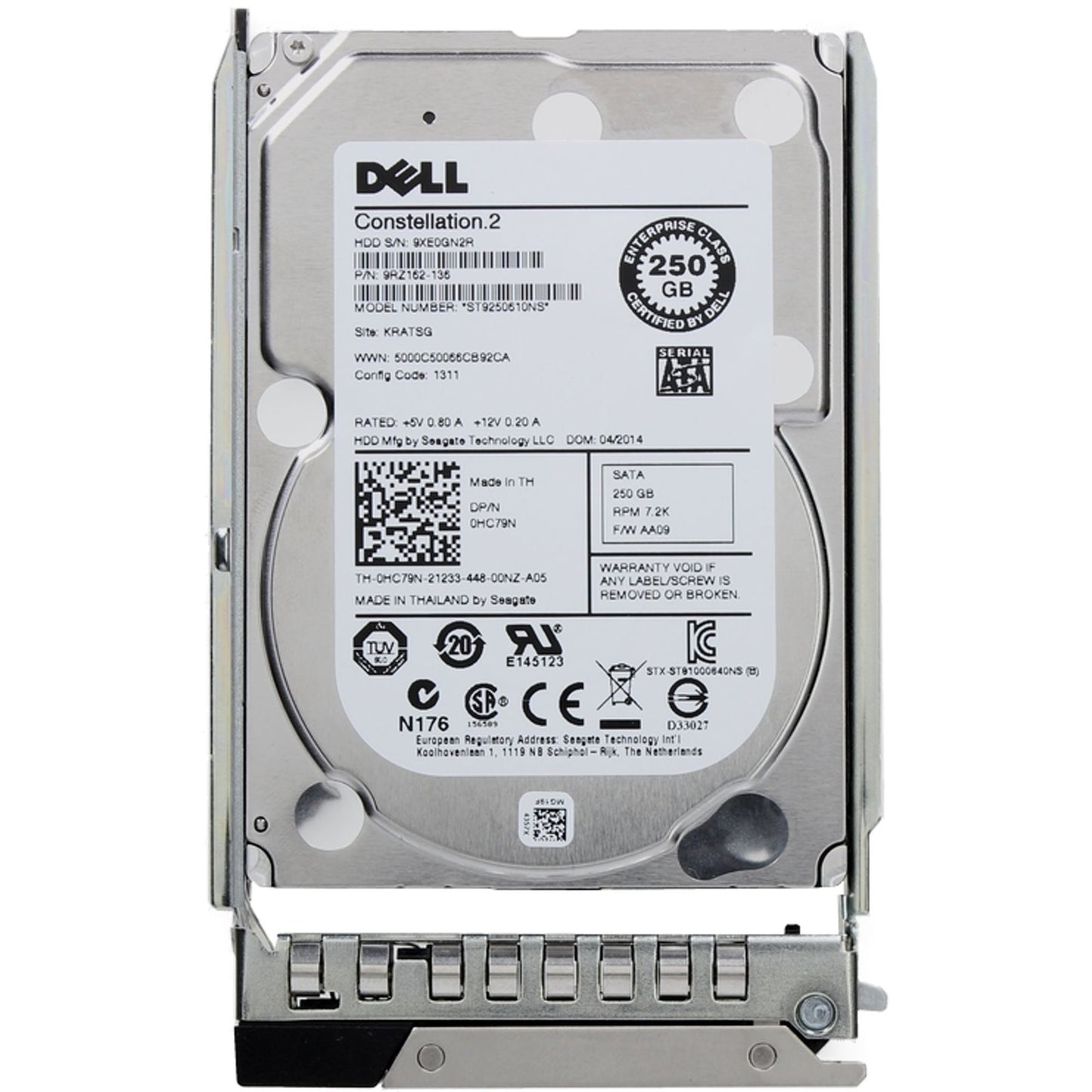 Dell 250GB 7.2K 512n 3Gbps SATA 2.5 HDD Constellation.2 (HC79N)