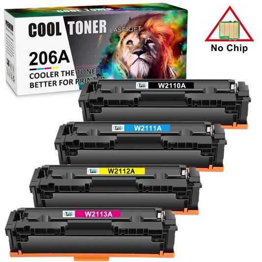 4PK W2110A For HP 206A Toner Set Color Laserjet Pro MFP M283fdw M255dw NO CHIP
