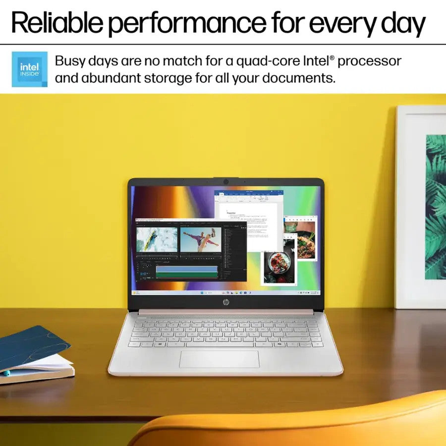 HP Laptop 14" HD Intel N150 8GB 256GB Webcam Office 365 Docking + 128GB microSD