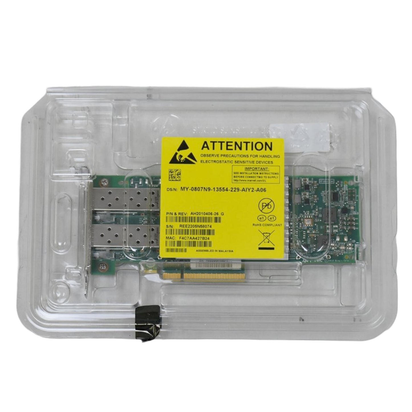 Dell QLogic Fast LINQ 41112 Dual Port 10Gb SFP+ PCIe LP Network Adapter 807N9