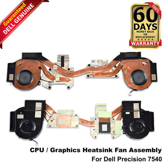 Dell Precision 7540 CPU GPU Heatsink Fan Assembly for Nvidia AT2KF008ZCL TW1KC
