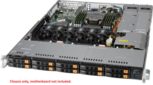 Supermicro CSE-116AC10-R860CB-N10 1U Chassis w/ 860W, 10 Nvme HDD trays
