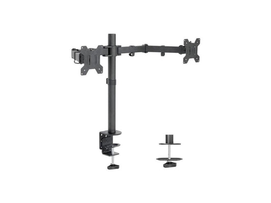 Freedom9 2XC Dual Monitor Mount Desk Clamp Mnt 17 Center Pole Max 32 Display