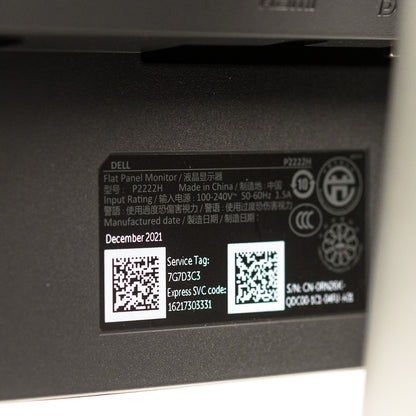 Dell P2222H 22" Widescreen 1920x1080 FHD LED Monitor ONLY VGA HDMI DP Grade B