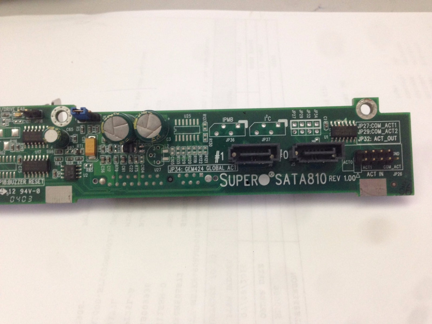 SuperMicro CSE-SATA-810 1U Serial ATA Backplane
