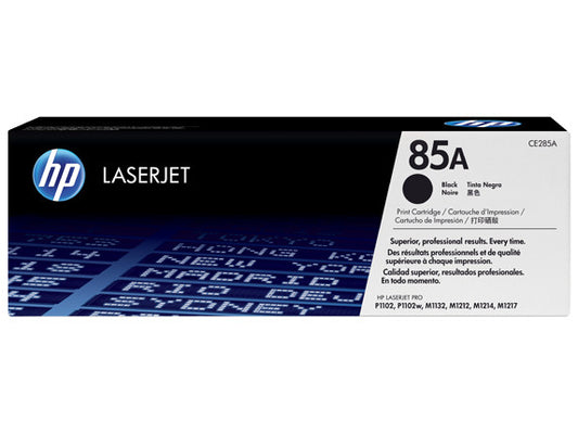 HP 85A Black Original LaserJet Toner Cartridge, ~1,600 pages, CE285A