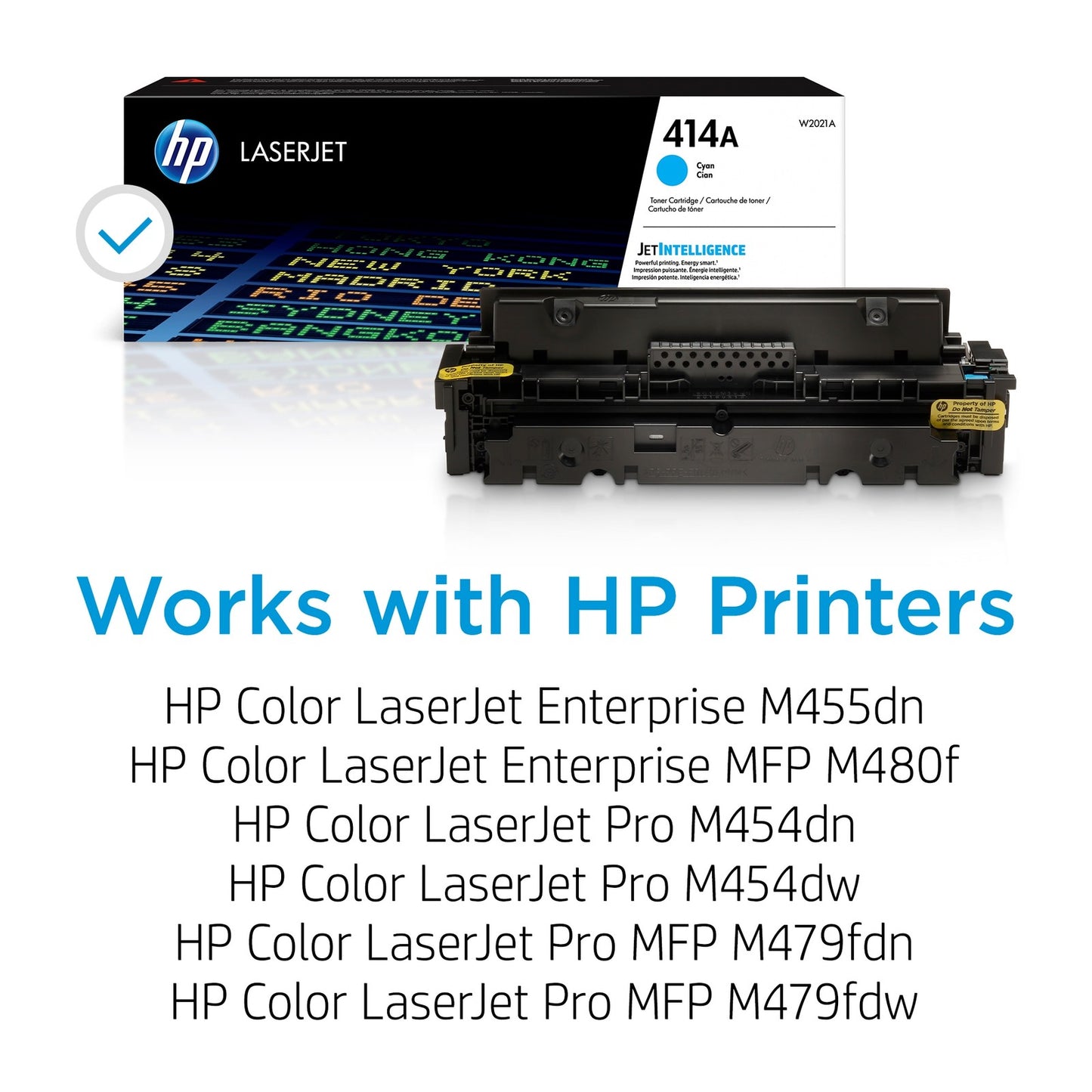 HP 414A Cyan Original LaserJet Toner Cartridge, ~2,100 pages, W2021A