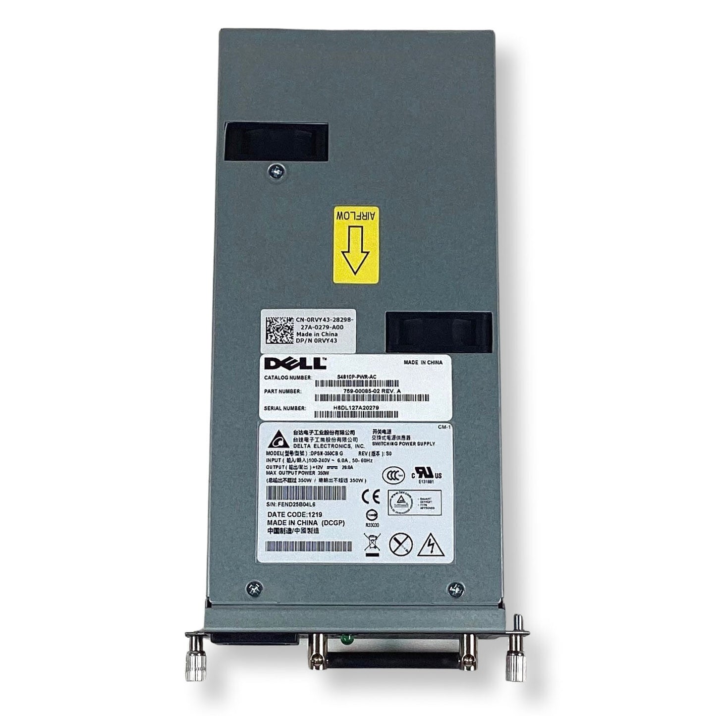Dell Force10 S4810P DPSN-350CB G Server Power Supply 350W RVY43 0RVY43 CN-0RVY43