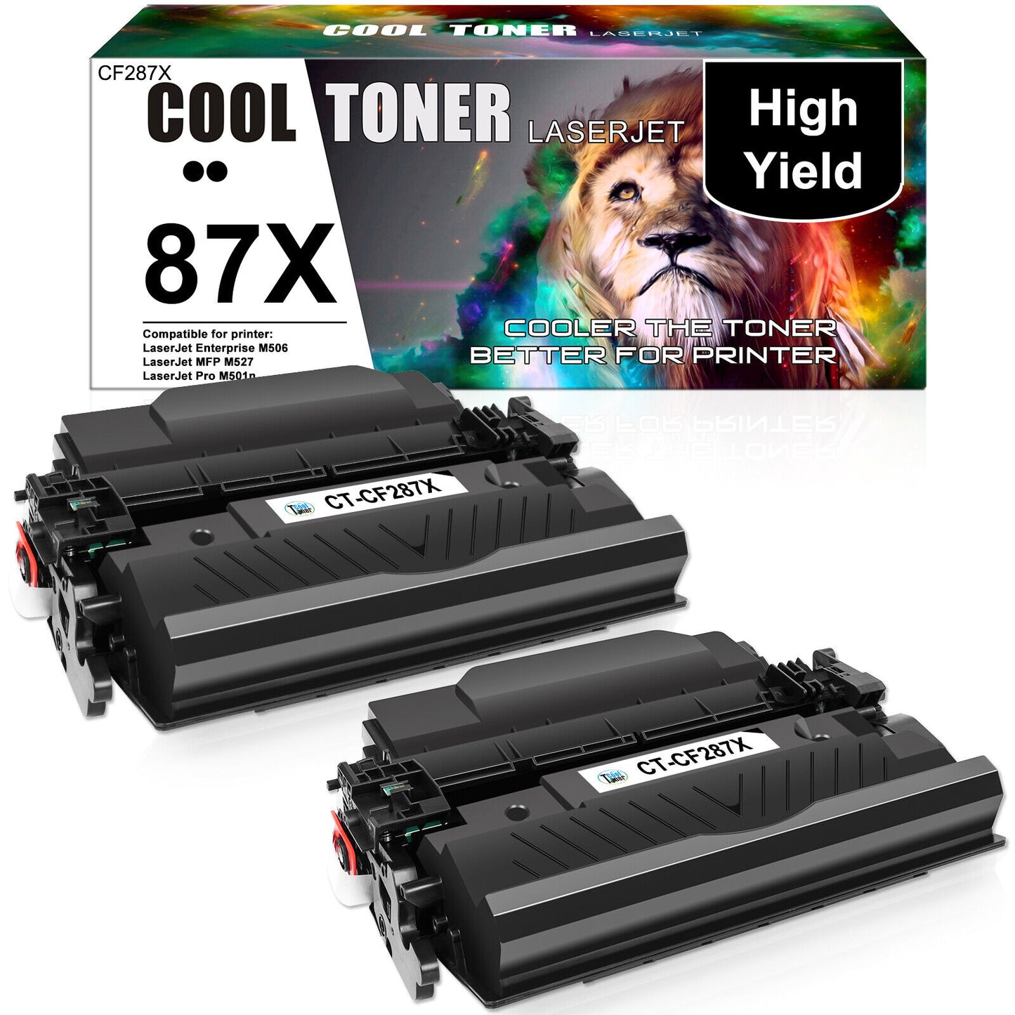 2 87X Toner Compatible With HP CF287X LaserJet Enterprise M506dn M506n MFP M527f