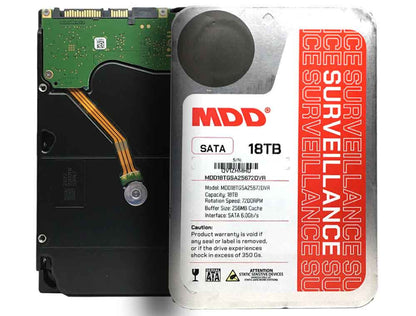 MDD 18TB 7200RPM 256MB Cache SATA 6.0Gb/s 3.5" Internal Surveillance Hard Drive