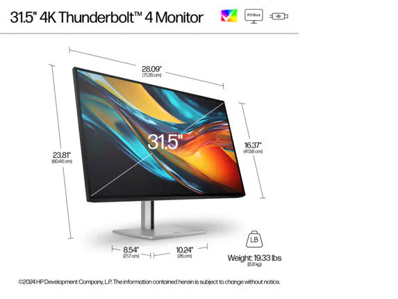 HP Series 7 Pro 31.5 inch 4K Thunderbolt 4 Monitor - 732pk 31.5" 4K UHD (3840 x