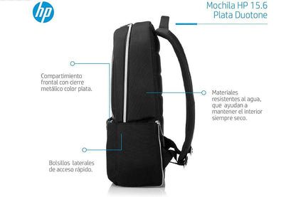 HP 15.6 Duotone Backpack - Black 4QF97AA#ABL