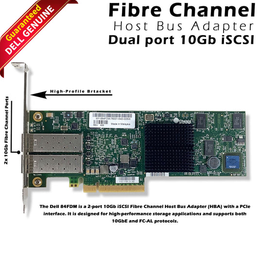 Dell 84FDM HBA Network Adapter Card Dual-Port SAS 10Gbps PCI-E Fibre Channel (NOT FOR HOME PC)