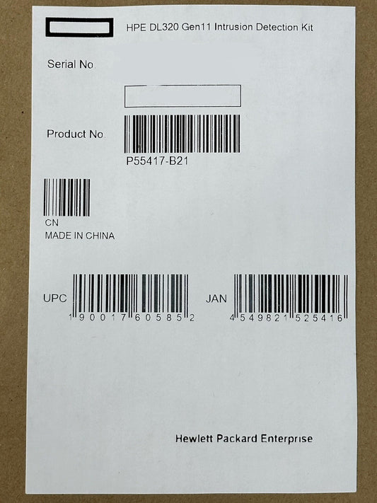 HPE ProLiant DL320 DX320 Gen11 Intrusion Detection Cable Kit P55417-B21