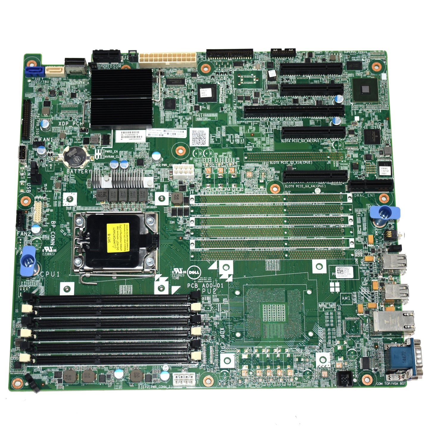 Dell PowerEdge T320 1-Socket LGA1356 DDR3 Server Motherboard MK701 FDT3J 7C9XP