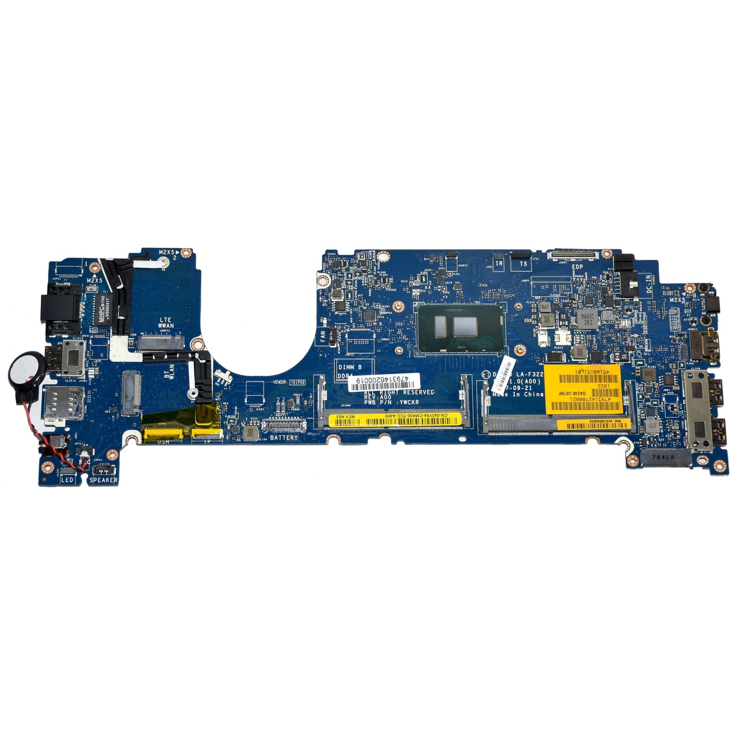 Dell Latitude 7490 Motherboard i3-7130U Dual-Core 2.7GHz LA-F322P 43Y54