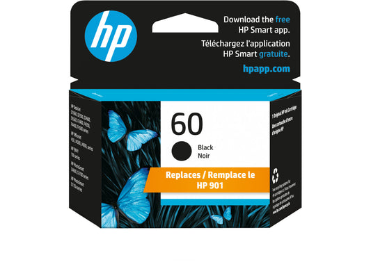 HP 60 Black Original Ink Cartridge, ~200 pages, CC640WN#140