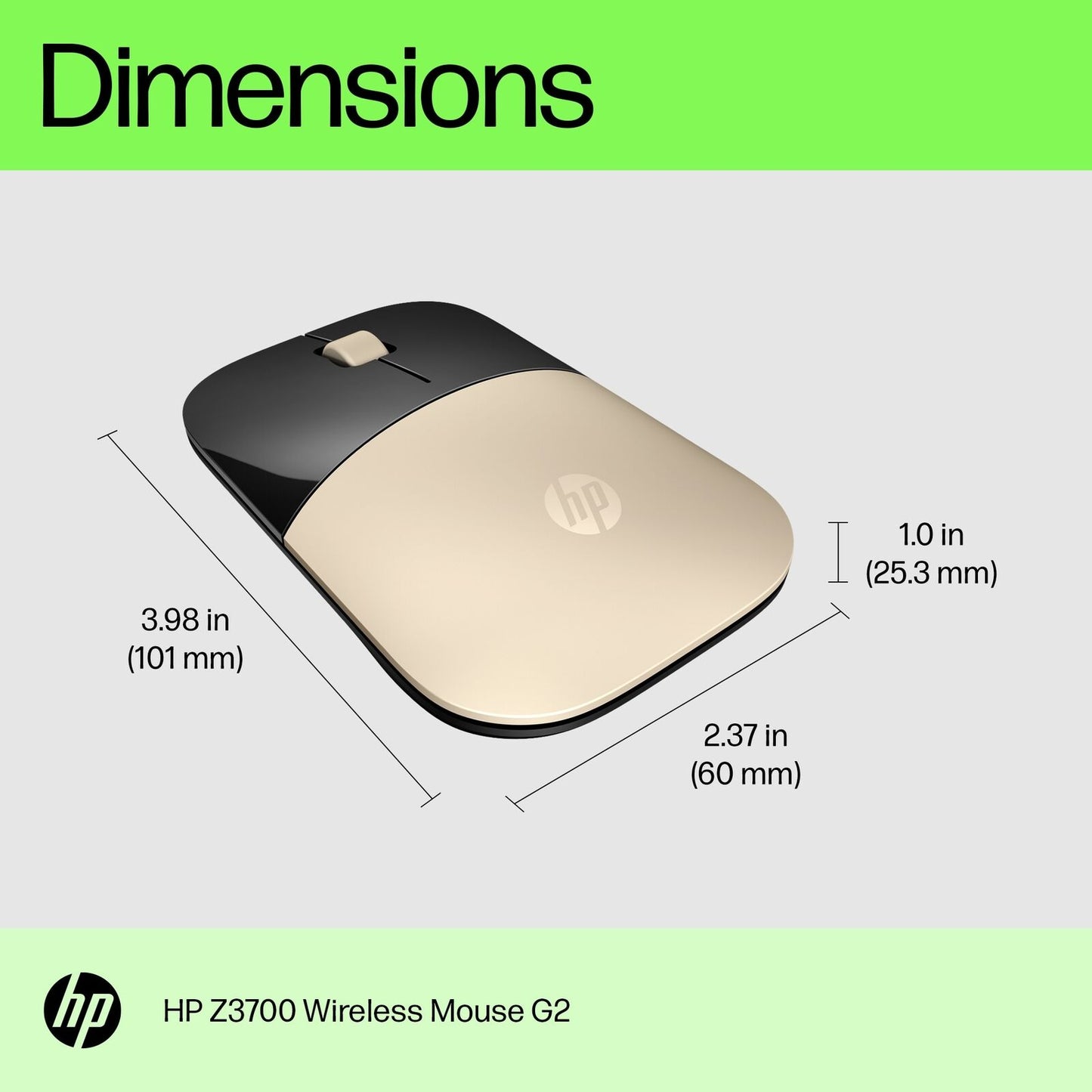 HP Z3700 Modern Gold Wireless Mouse G2