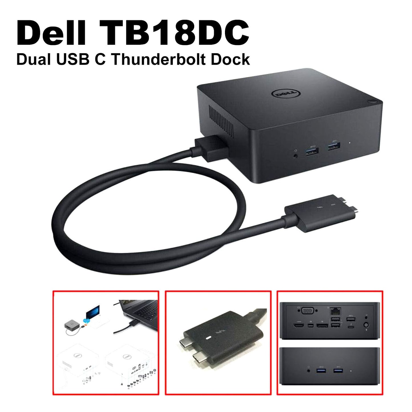 Genuine Dell Precision 7730 7530 USB-C Thunderbolt Docking Station TB18DC