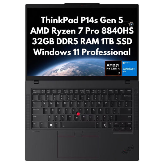 New Lenovo ThinkPad P14s Gen 5 14" WUXGA Ryzen 7 PRO 8840HS 32GB 1TB SSD Cam FPR