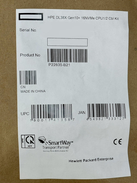 HPE DL38X DL385 Gen10 Plus/V2 16NVMe CPU1/2 Cable Kit NVMe 16x SFF P22835-B21