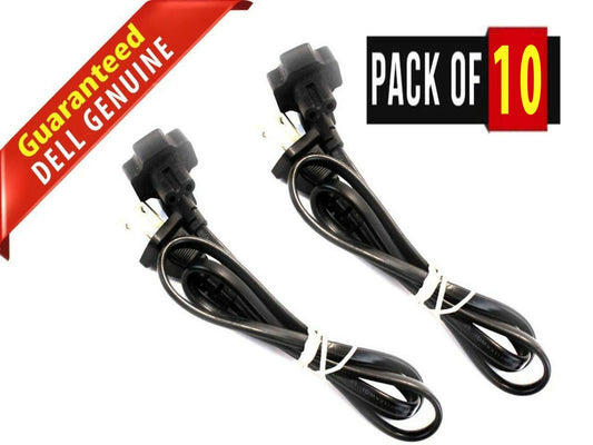 Lot Of 10 Dell Hammer Head 2-Prong Right Angle AC Power Cord MF235 PA-12 / PA-10