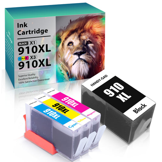 4 Pack 910XL Ink Cartridge Replacement for HP 910 OfficeJet Pro 8015 8012 8025