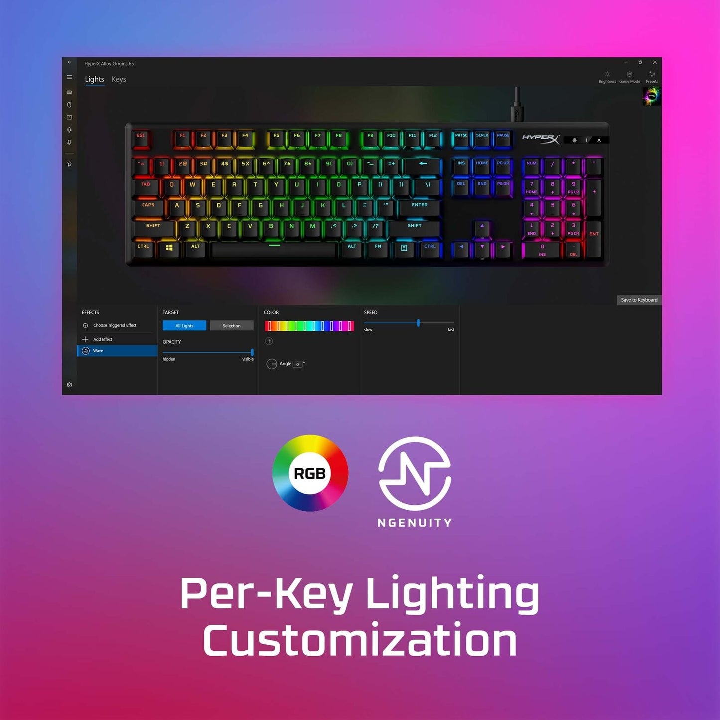 HyperX Alloy Origins PBT HX Aqua - Mechanical Gaming Keyboard