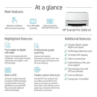 HP ScanJet Pro 3000 s4 Sheet-feed Scanner