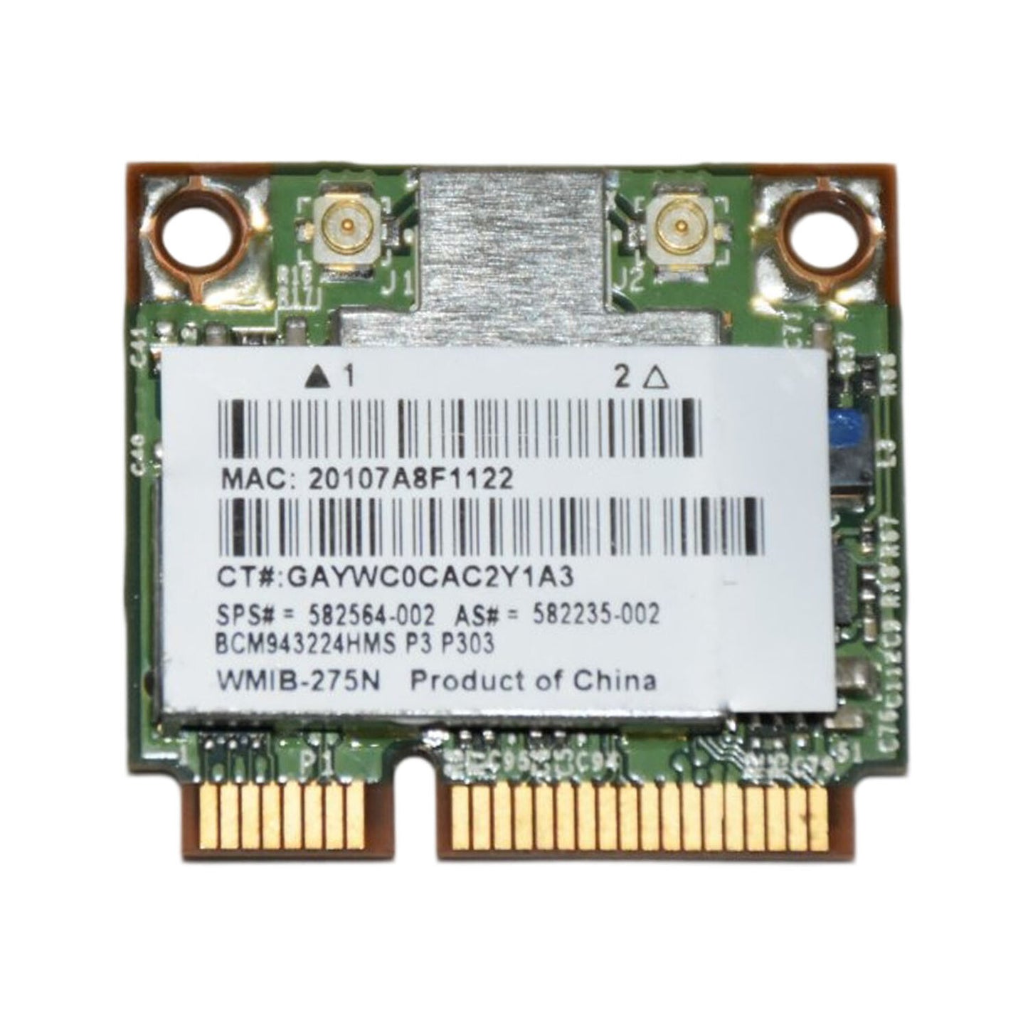 Lot x 5 HP BCM943224HMS Dual Band Wireless Half Mini PCI-e Wifi Card 582236-002