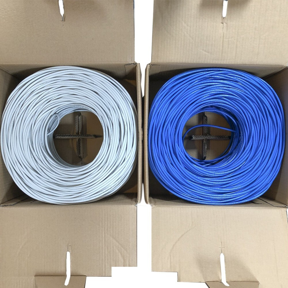 Cat6 1000Ft Bare Copper Cable 23AWG Solid UTP Ethernet Network Bulk Cable, Gray