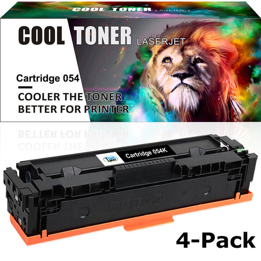 4 Pack CRG 054 Black Toner Cartridge for Canon 054 MF641cdw MF642cdw LBP622cdw