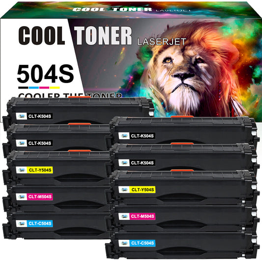 10PK CLT-K504S Toner Cartridge for Samsung CLP-415nw CLX-4195 SL-C1810w C1860fw