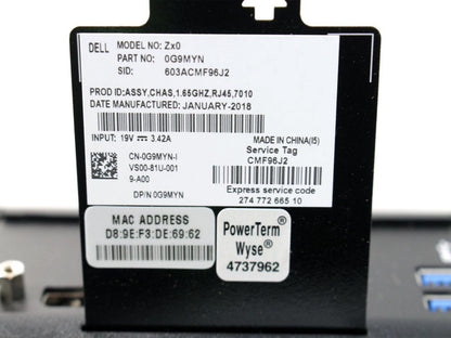 Dell Wyse 7010 Thin Client AMD G-T56N 1.65GHz 4GB RAM 16GB SSD WES7 RJ-45 G9MYN