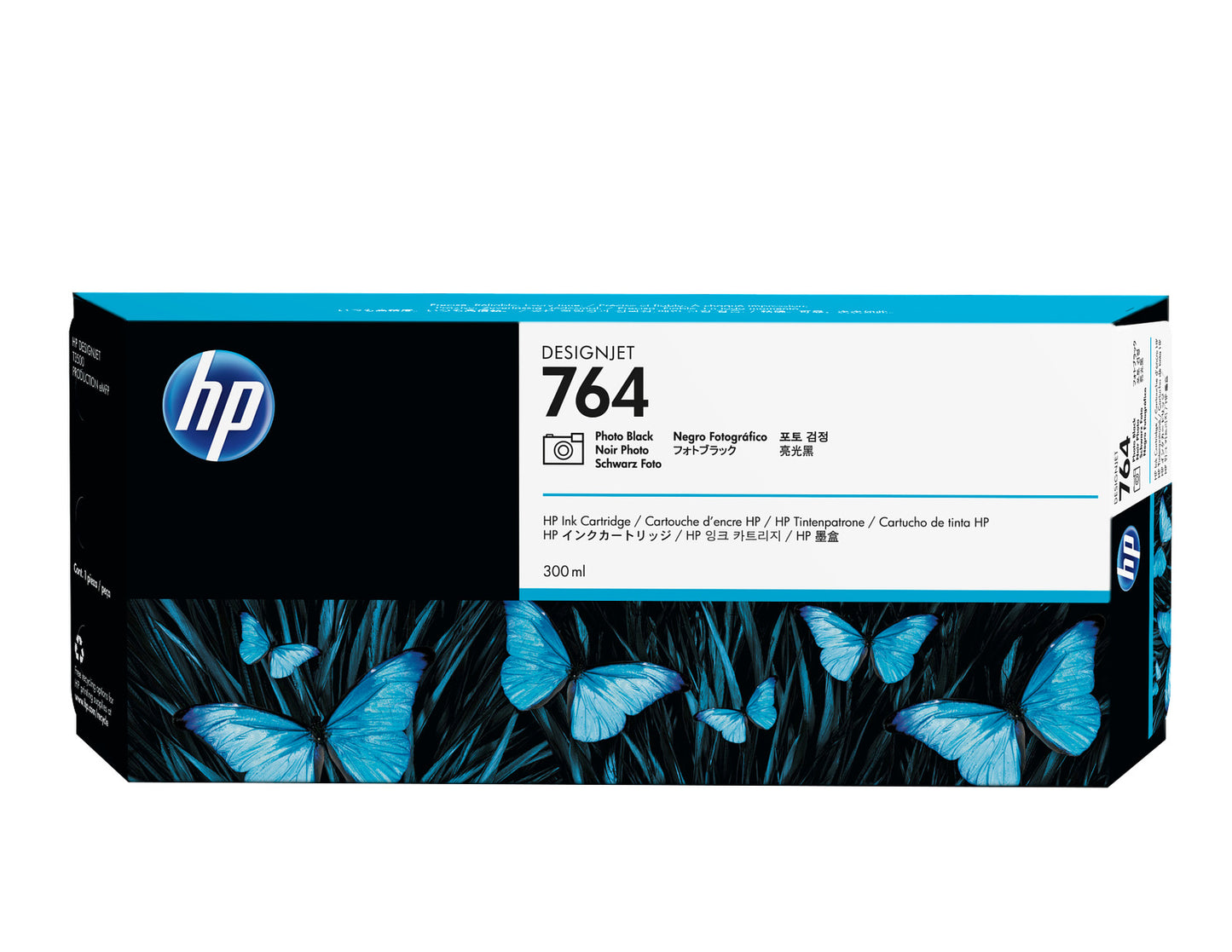 HP 764 300-ml Photo Black DesignJet Ink Cartridge, C1Q17A