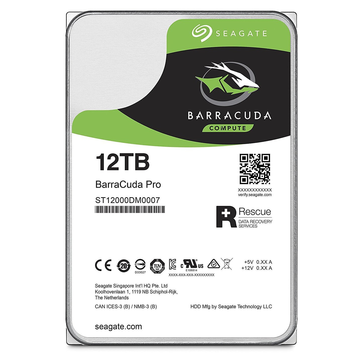 Seagate 12TB 7200RPM 256M SATA 6Gb/s 3.5 Desktop Performance HDD ST12000DM0007