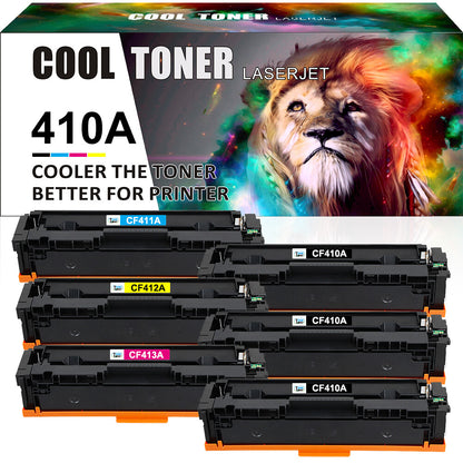 6x Toner CF410A Compatible with HP 410A Laserjet M452nw M477fnw M477fdw M377 MFP