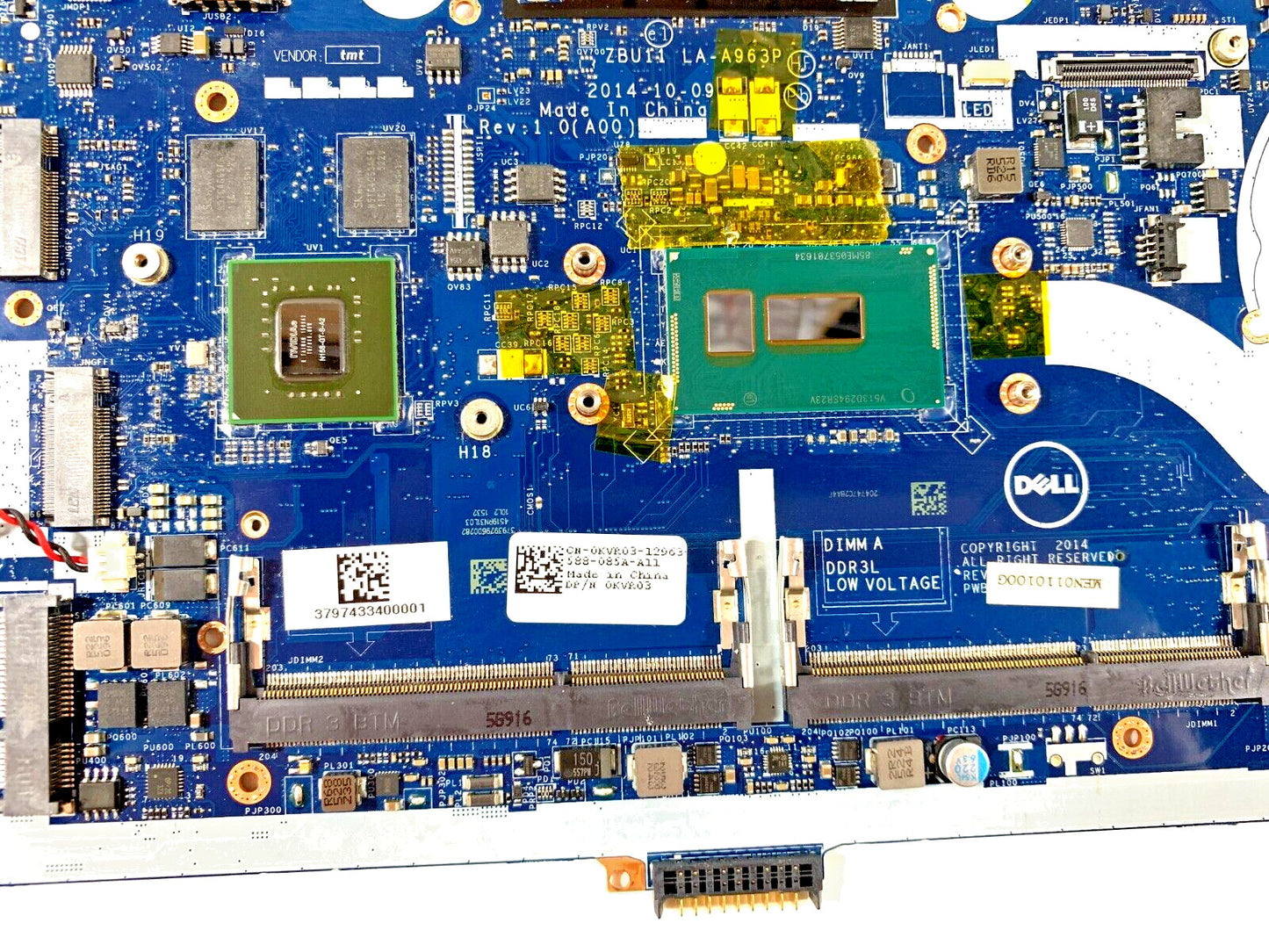 Dell Latitude E7450 i7-5600U Motherboard Nvidia GeForce 840M GPU LA-A963P KVR03