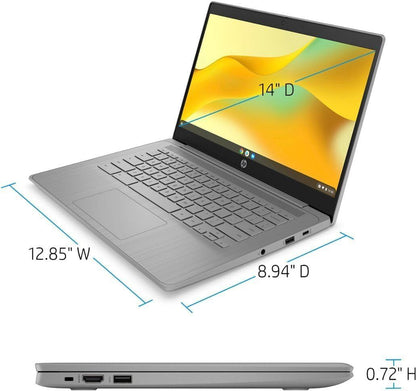 New HP Chromebook 14" HD Quad-Core Celeron N4120 4GB 64GB eMMC Webcam Chrome OS