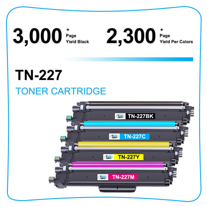 4-Pack TN227 TN223 Toner Cartridge for Brother HL-L3270CDW HL-L3290CDW Printer
