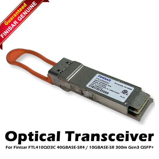 Lot of 4 Finisar 40BASE-SR4 MMF 850nm MPO 400m QSFP+ Transceiver FTL410QD3C