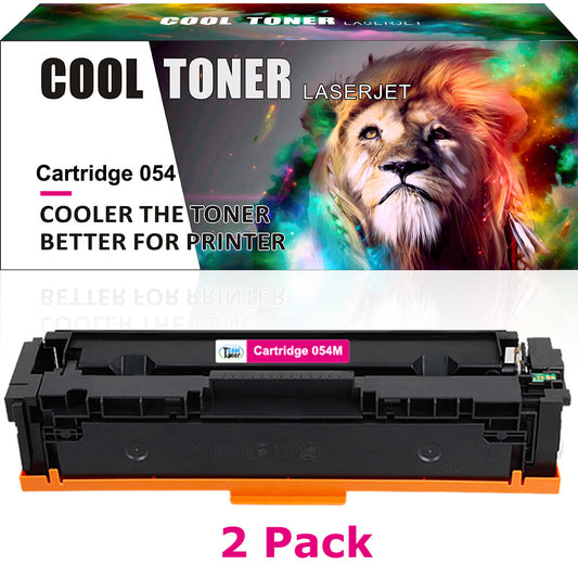 2PK Cartridge 054 Toner Magenta for Canon 054 054M Imageclass MF644cdw Printer