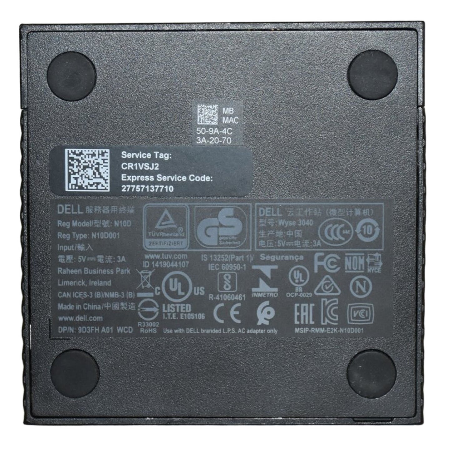 Dell Wyse 3040 ThinOS 8.6 2GB RAM 8GB SSD Intel Atom X5-Z8350 1.44GHz 3YX35