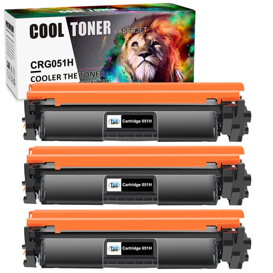 3Pc Toner Cartridge for Canon 051H ImageCLASS LBP162dw 1692dwkg MF266dn MF267dw