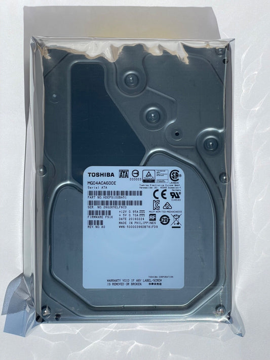 TOSHIBA MG04ACA600E HDD SATA3 6TB 3.5 IN 7.2K